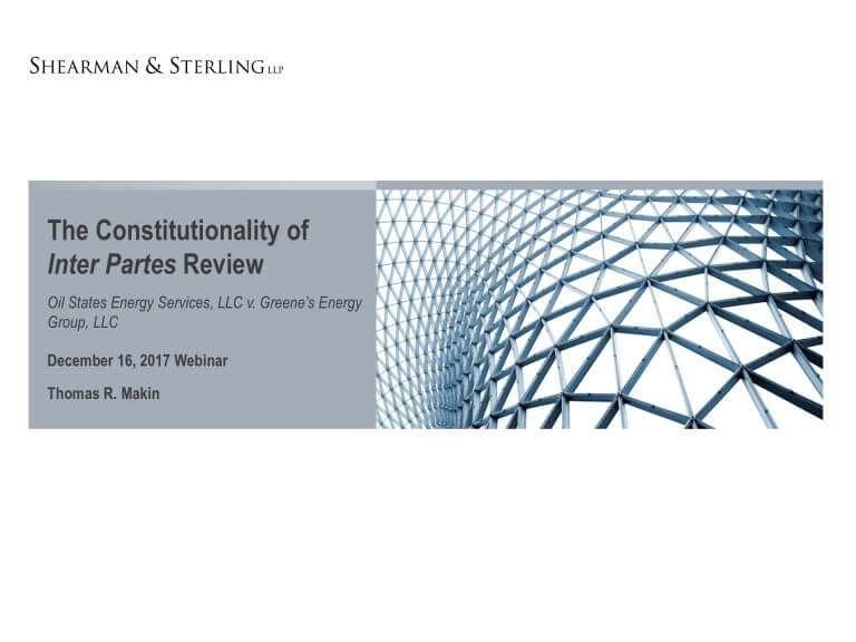 Oil states IPR constitutionality webinar cover