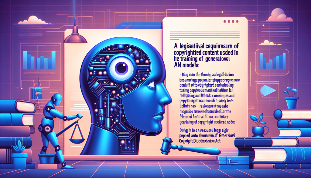 Legislation proposing disclosure of copyrighted content used for training AI models has been submitted.
