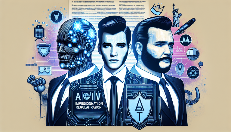 AIなりすまし規制法：ELVIS法がテネシー州で成立。画像には関連するテクノロジーのイメージが含まれています。