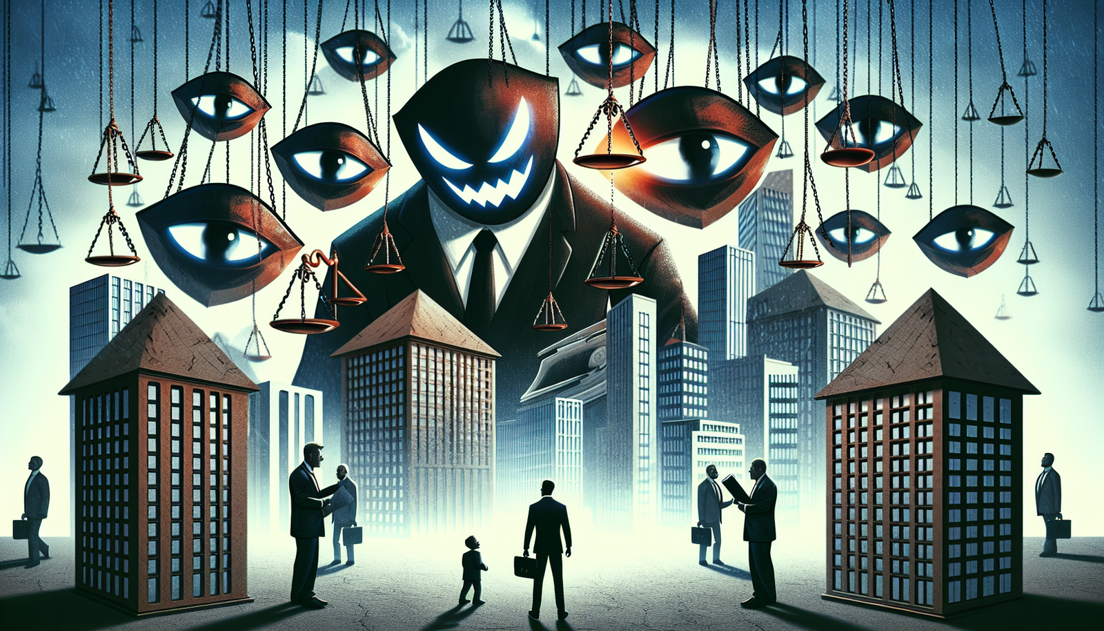 Commercial illustration showing two similar logos composition.