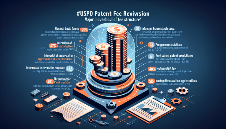 2025年1月、USPTOの特許料金改定が発表されました。全体では基本料金が7.5%引き上げられ、新たな追加料金が導入されます。意匠特許料金は48%増額される予定で、特許実務に大きな影響を与える変更が含まれています。出願から6年以上経過後の継続出願に2,700ドル、9年以上経過後に4,000ドルの追加料金が必要となり、引用文献を含む情報開示陳述書にも新たな段階的料金が導入されます。2025年1月の施行に向けて、日本企業が実務対応や特許戦略の見直しを検討すべき点に焦点を当てた解説が行われます。