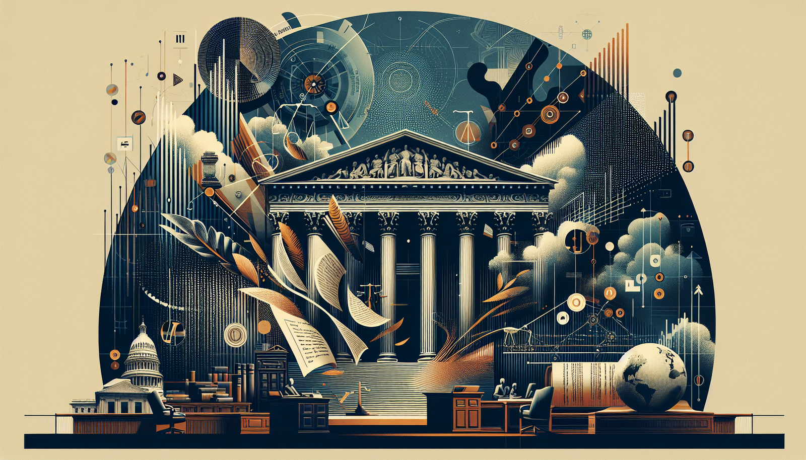 Legal document illustration representing the U.S. Supreme Court's unanimous ruling on trademark infringement and corporate liability scope