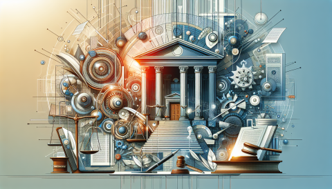 A graphic illustrating a legal document with patent-related diagrams and a court building silhouette representing the CAFC decision in the CQV v. Merck case involving patent validity evidence evaluation