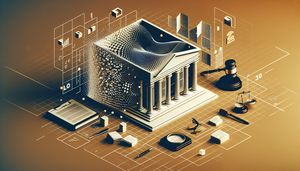 An illustration depicting the legal and ethical challenges of AI-generated art mimicking Studio Ghibli's distinctive style, with symbolic representations of copyright law, artistic creativity, and technological innovation